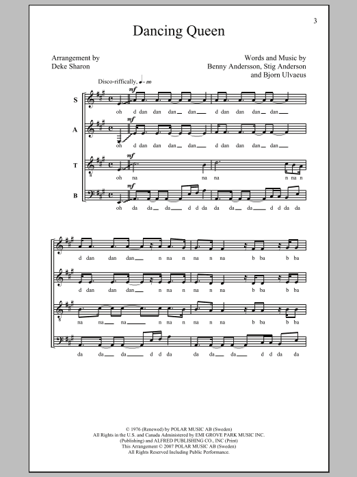 Dancing Queen (arr. Deke Sharon) (SATB Choir) von ABBA