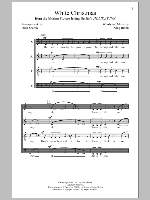 White Christmas (arr. Deke Sharon) (SATB Choir) von Irving Berlin