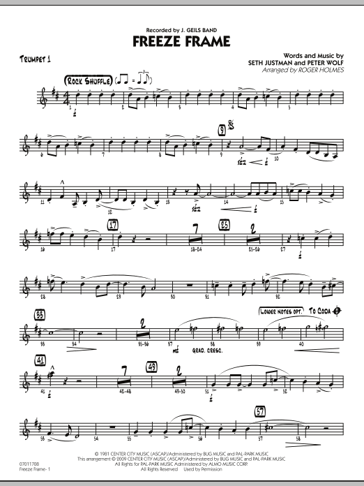 Freeze Frame - Trumpet 1 (Jazz Ensemble) von Roger Holmes