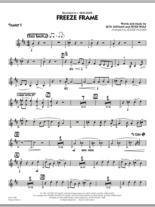 Freeze Frame - Trumpet 3 (Jazz Ensemble) von Roger Holmes