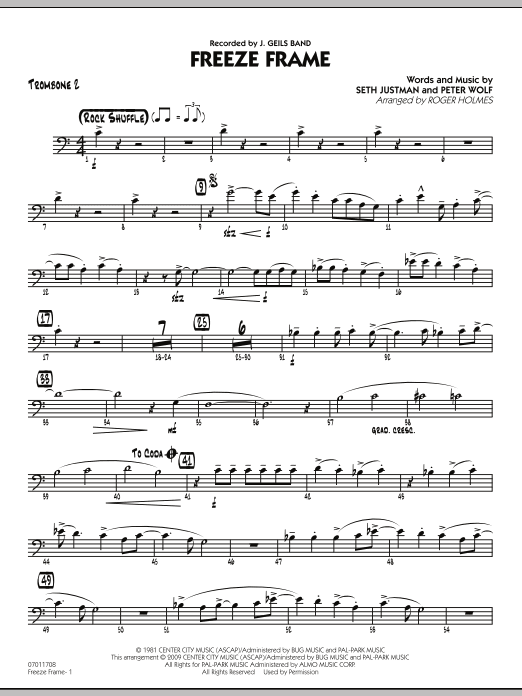Freeze Frame - Trombone 2 (Jazz Ensemble) von Roger Holmes
