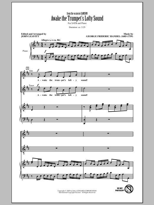 Awake The Trumpet's Lofty Sound (SATB Choir) von John Leavitt