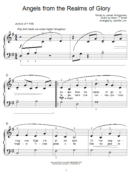 Angels From The Realms Of Glory (Educational Piano) von James Montgomery