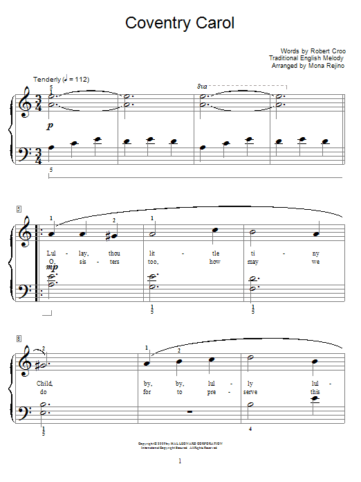 Coventry Carol (Educational Piano) von Traditional