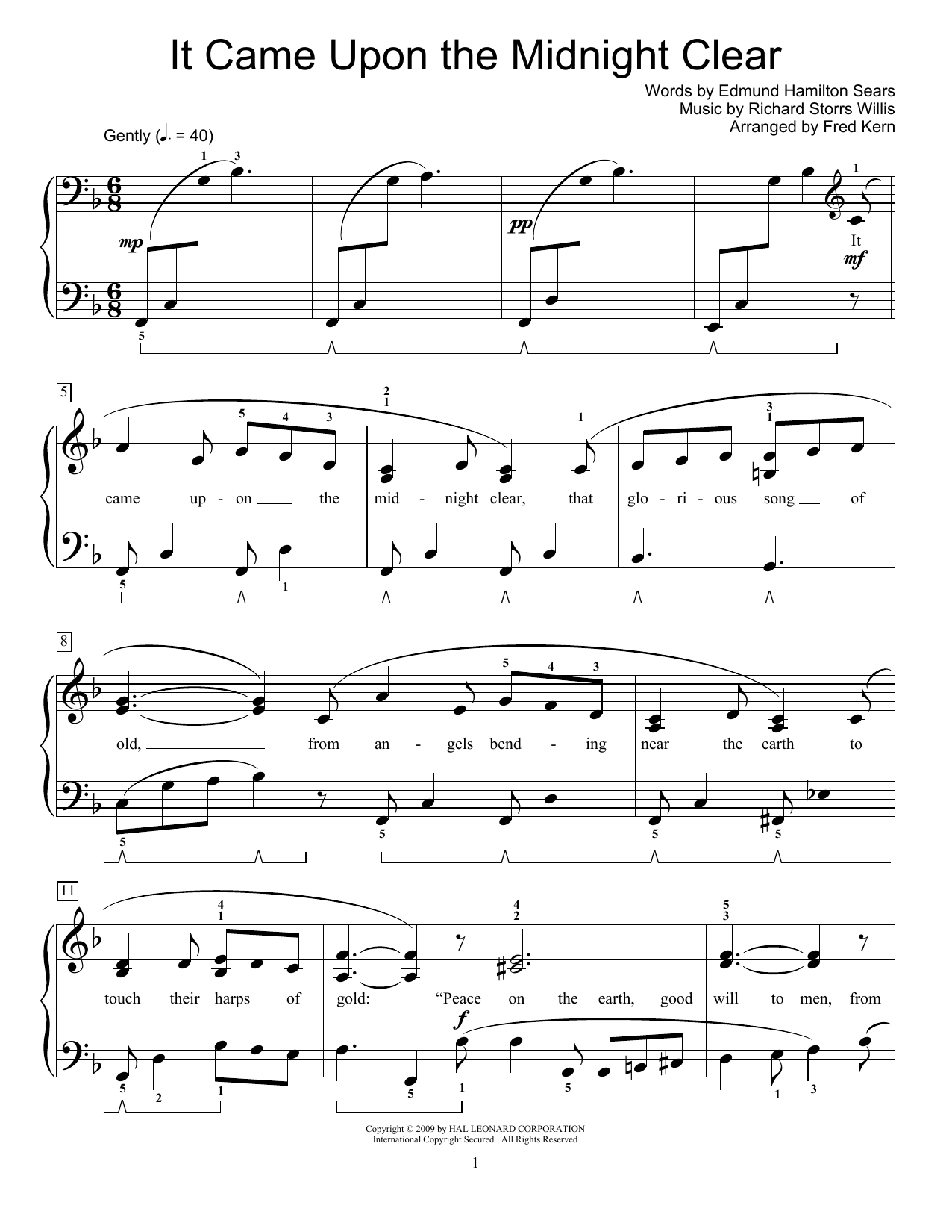 It Came Upon The Midnight Clear (Educational Piano) von Edmund Hamilton Sears