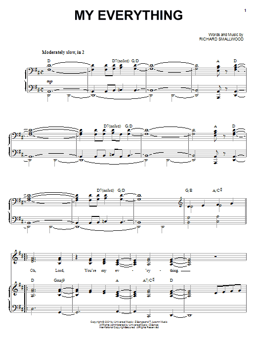 My Everything (Piano, Vocal & Guitar Chords (Right-Hand Melody)) von Richard Smallwood