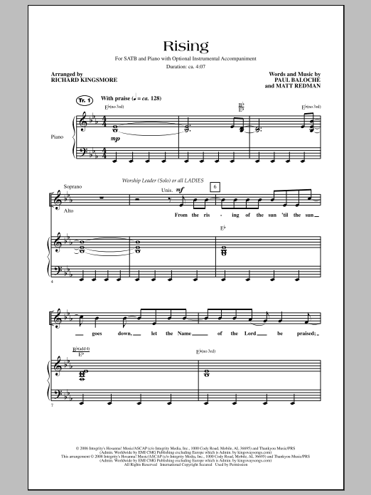 Rising (SATB Choir) von Richard Kingsmore