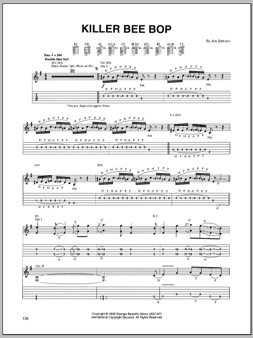 Killer Bee Bop (Guitar Tab) von Joe Satriani