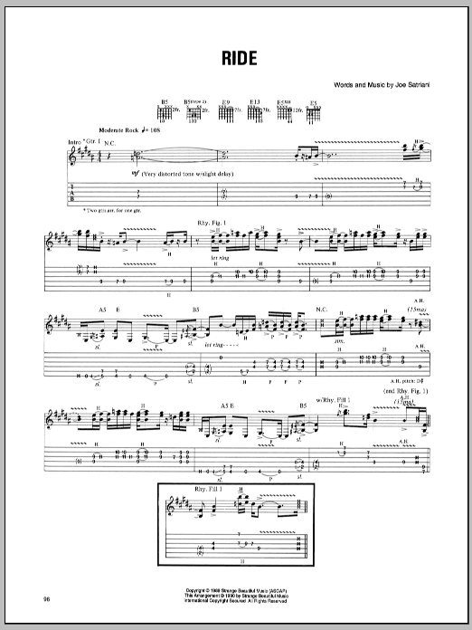 Ride (Guitar Tab) von Joe Satriani