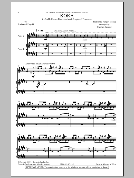 Koka (SATB Choir) von Stephen Hatfield