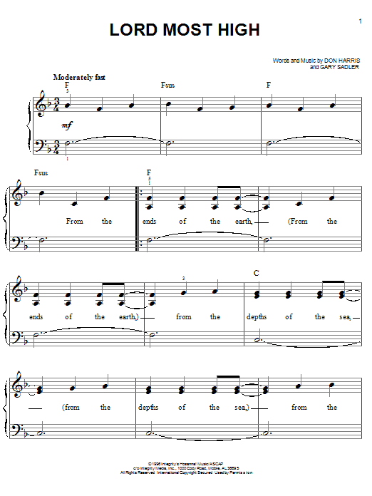 Lord Most High (Easy Piano) von The Martins