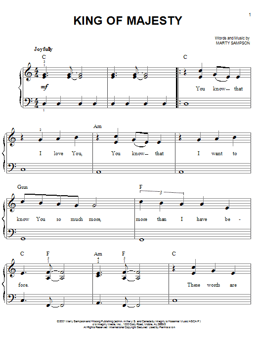 King Of Majesty (Easy Piano) von Hillsong Worship