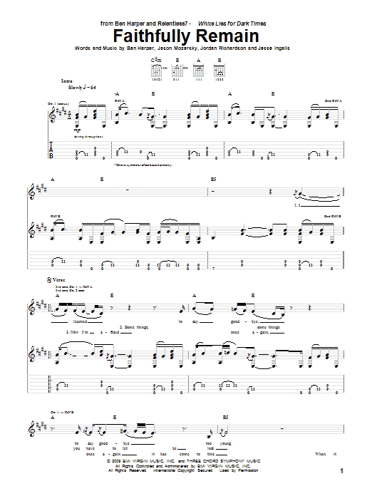 Faithfully Remain (Guitar Tab) von Ben Harper and Relentless7