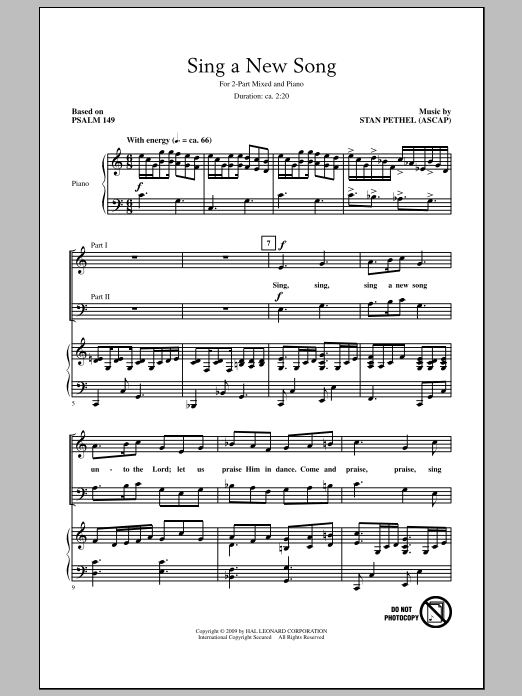 Sing A New Song (2-Part Choir) von Stan Pethel