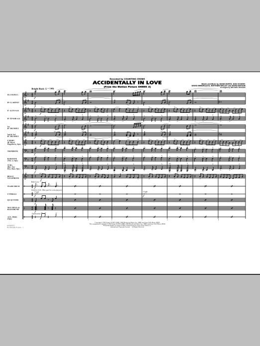 Accidentally In Love - Full Score (Marching Band) von Michael Brown