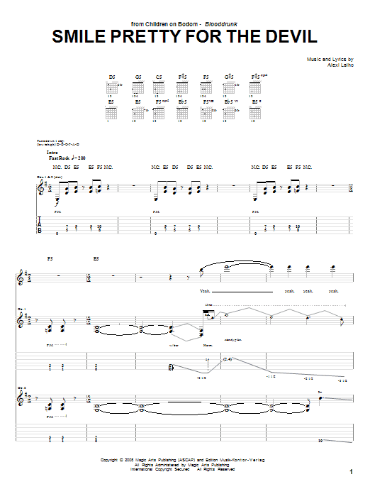 Smile Pretty For The Devil (Guitar Tab) von Children Of Bodom