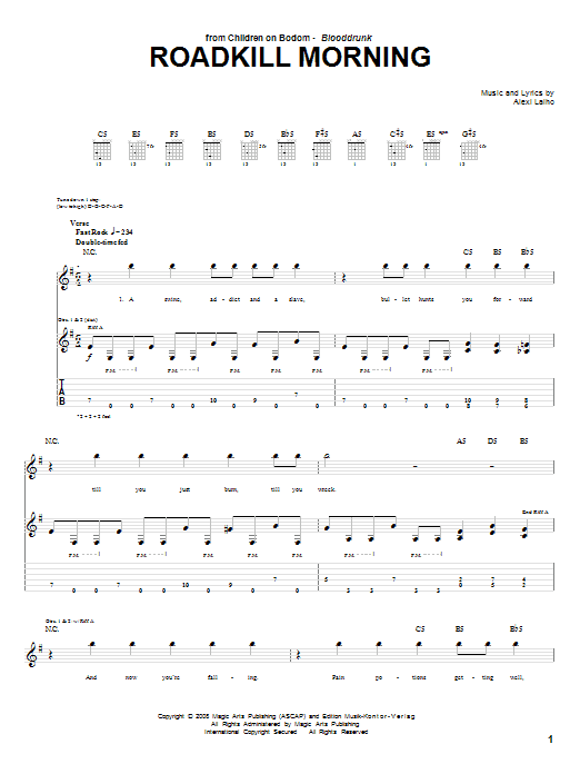 Roadkill Morning (Guitar Tab) von Children Of Bodom