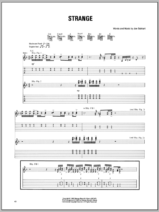 Strange (Guitar Tab) von Joe Satriani