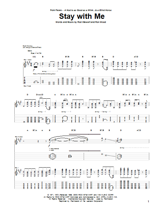 Stay With Me (Guitar Tab) von Faces