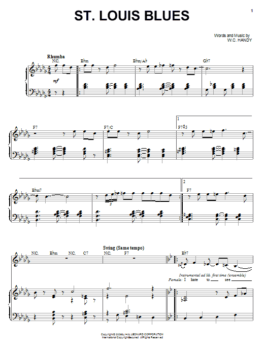 St. Louis Blues (Piano & Vocal) von Louis Armstrong