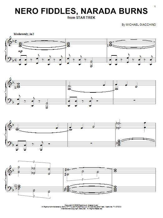 Nero Fiddles, Narada Burns (Piano Solo) von Michael Giacchino