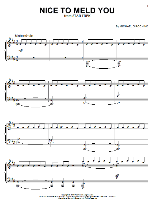 Nice To Meld You (Piano Solo) von Michael Giacchino