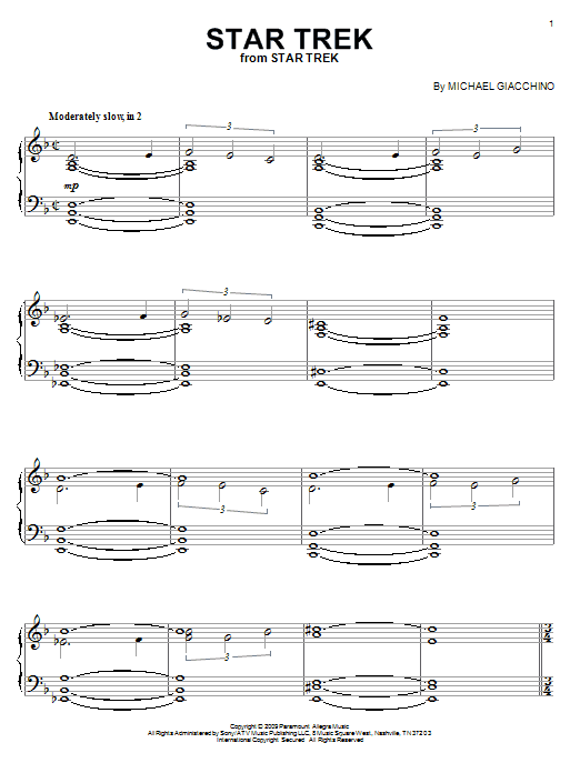 Star Trek (Piano Solo) von Michael Giacchino
