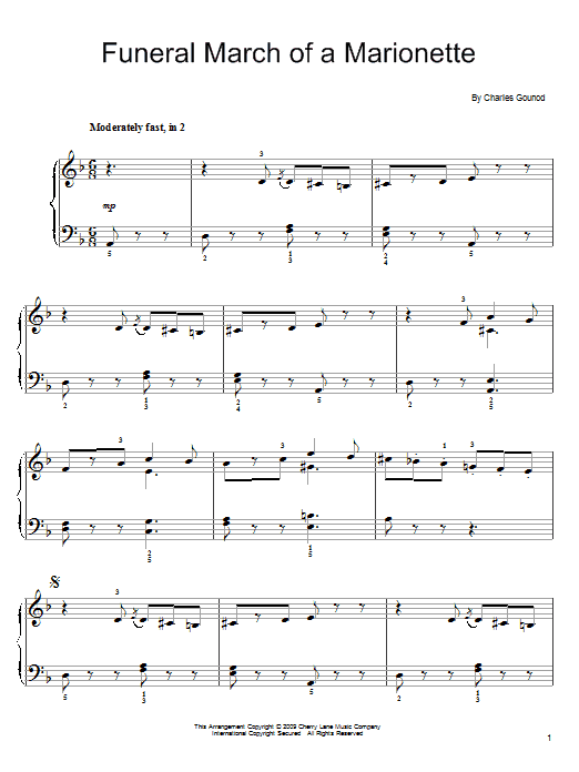 Funeral March Of A Marionette (Easy Piano) von Charles Gounod