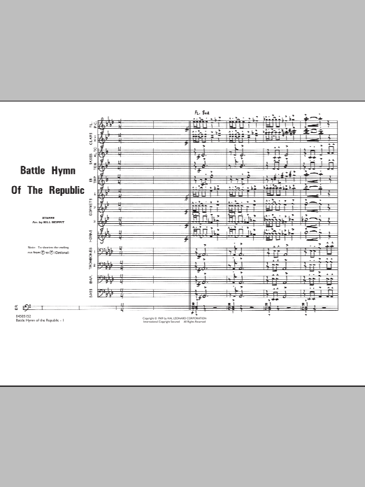 Battle Hymn Of The Republic - Conductor Score (Full Score) (Marching Band) von Bill Moffit