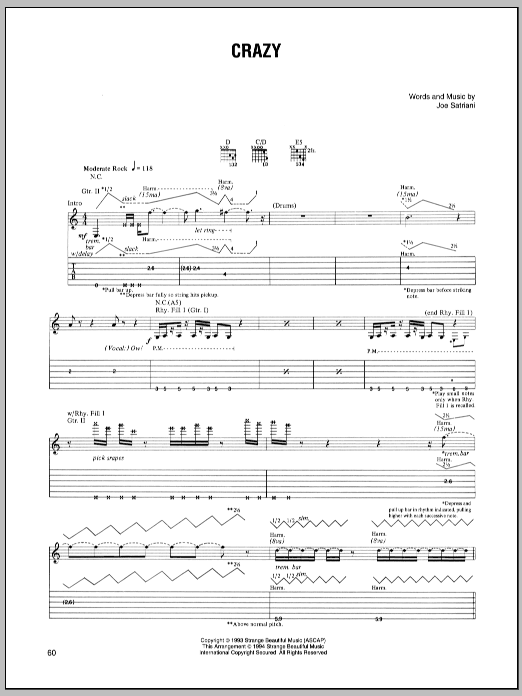 Crazy (Guitar Tab) von Joe Satriani