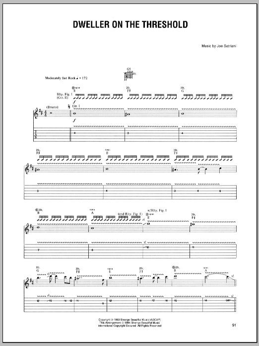 Dweller On The Threshold (Guitar Tab) von Joe Satriani