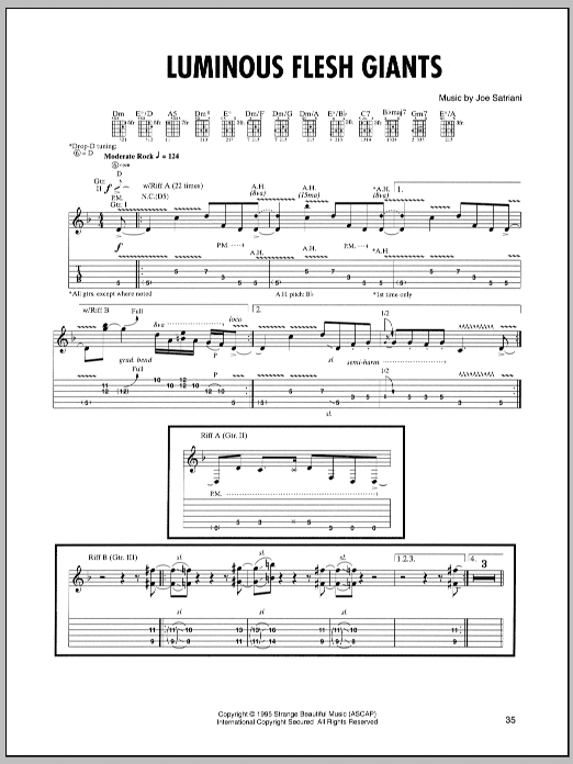 Luminous Flesh Giants (Guitar Tab) von Joe Satriani