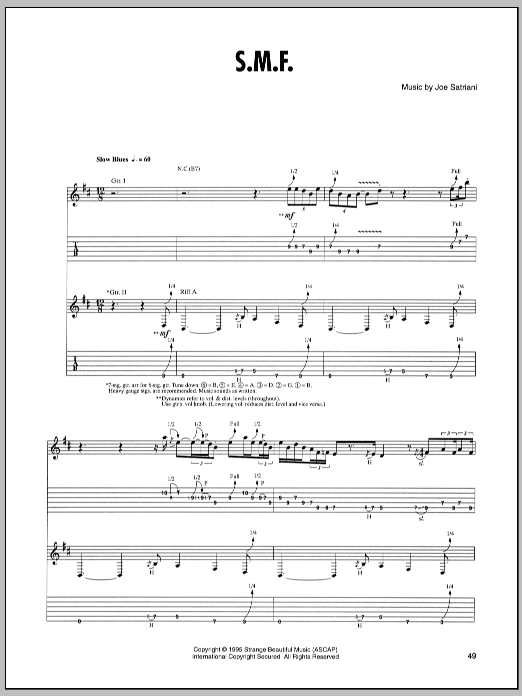 S.M.F. (Guitar Tab) von Joe Satriani