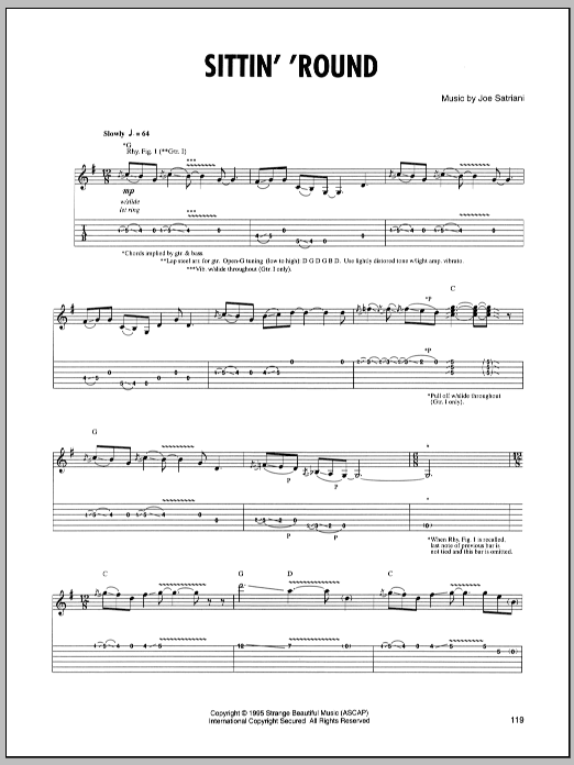 Sittin' Round (Guitar Tab) von Joe Satriani