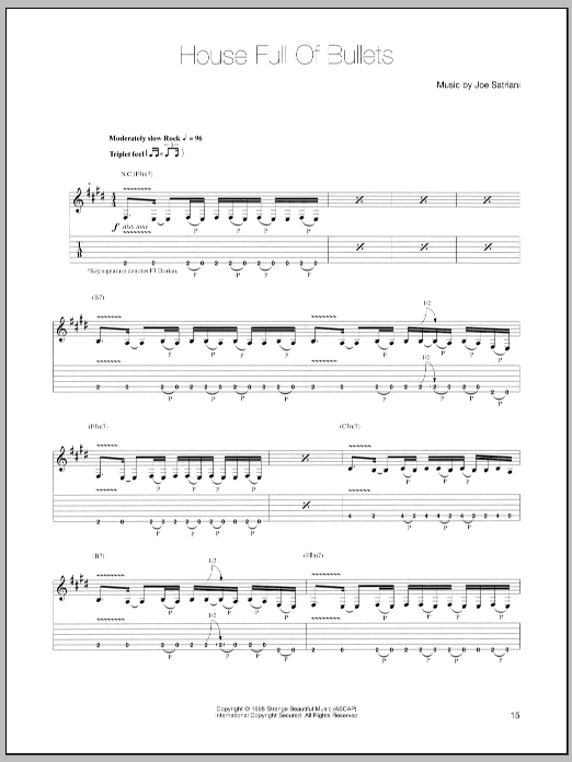 House Full Of Bullets (Guitar Tab) von Joe Satriani