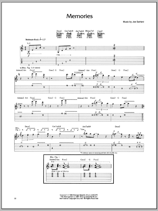 Memories (Guitar Tab) von Joe Satriani