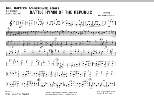 Battle Hymn Of The Republic - Bb Tenor Saxophone (Marching Band) von Bill Moffit