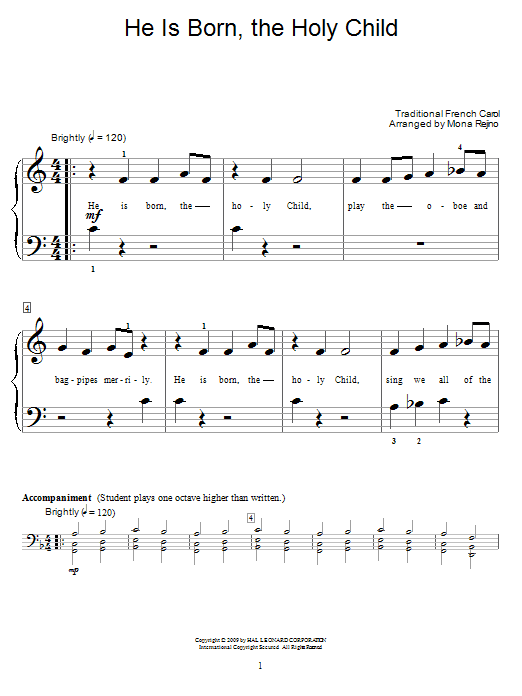 He Is Born, The Holy Child (Il Est Ne, Le Divin Enfant) (Educational Piano) von Traditional French Carol