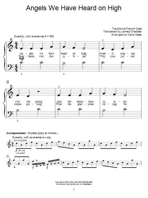 Angels We Have Heard On High (Educational Piano) von Traditional French Carol