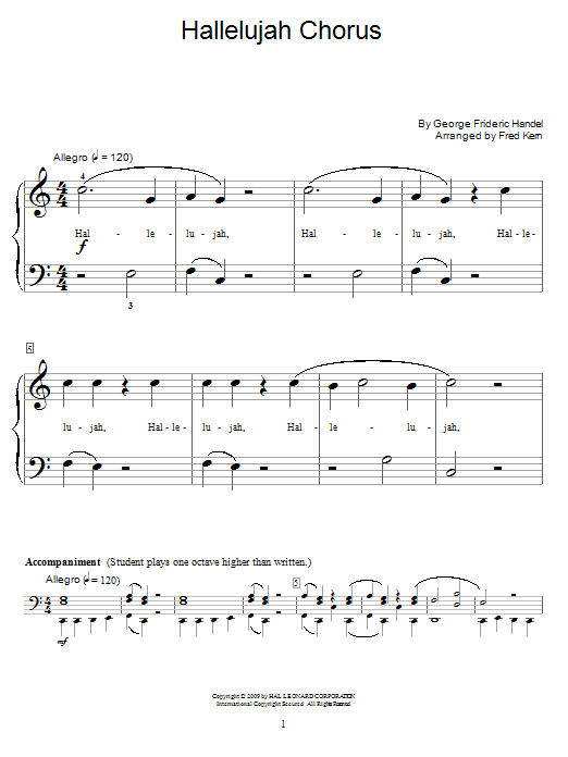 Hallelujah Chorus (Educational Piano) von George Frideric Handel