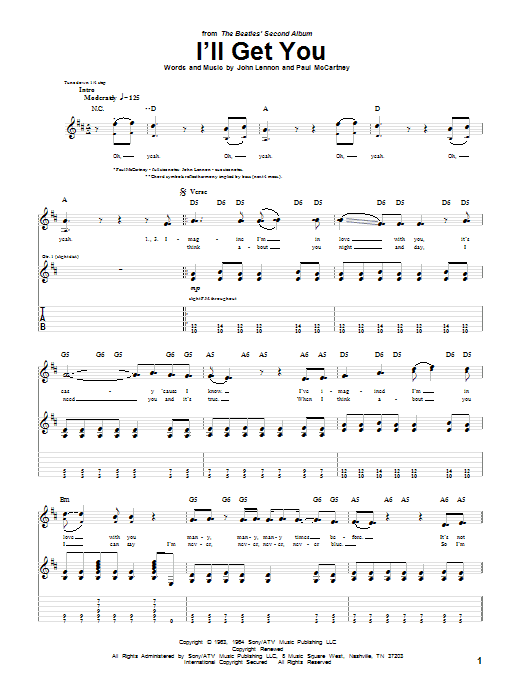 I'll Get You (Guitar Tab) von The Beatles