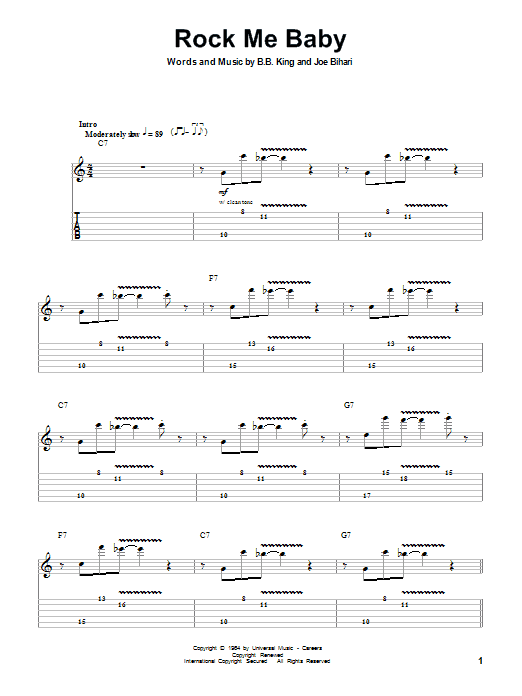 Rock Me Baby (Guitar Tab (Single Guitar)) von B.B. King