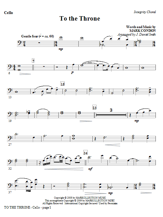 To The Throne - Double Bass (Choir Instrumental Pak) von J. Daniel Smith