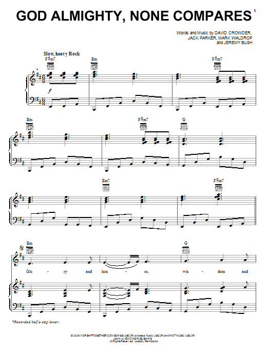 God Almighty, None Compares (Piano, Vocal & Guitar Chords (Right-Hand Melody)) von David Crowder Band