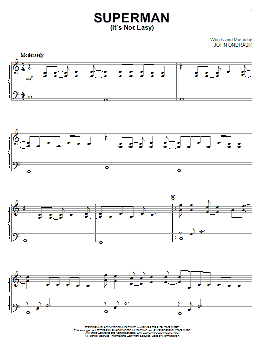 Superman (It's Not Easy) (Piano Solo) von Five For Fighting