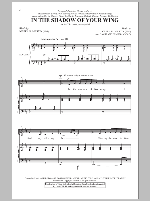 In The Shadow Of Your Wing (SATB Choir) von Joseph M. Martin
