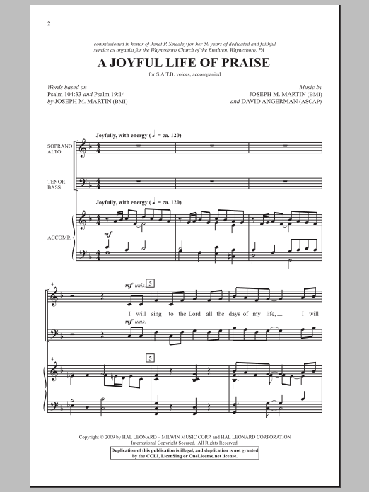 A Joyful Life Of Praise (SATB Choir) von Joseph M. Martin