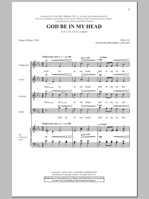 God Be In My Head (SATB Choir) von David Schwoebel