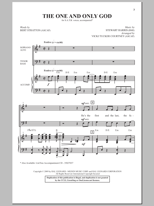 The One And Only God (SATB Choir) von Stewart Harris