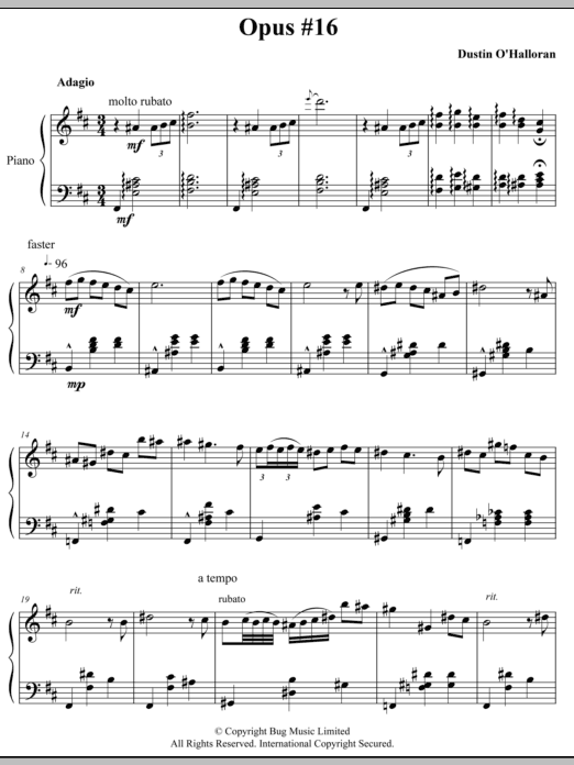 Opus 16 (Piano Solo) von Dustin O'Halloran